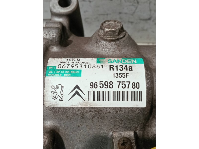 Recambio de compresor aire acondicionado para peugeot 207 1.4 referencia OEM IAM 9659675780 1355F 