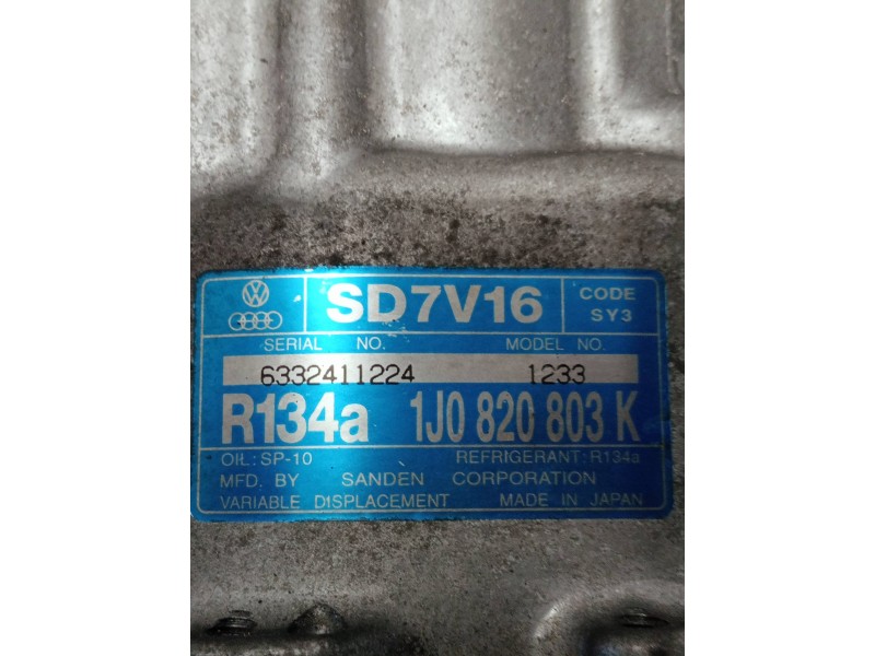 Recambio de compresor aire acondicionado para volkswagen golf iv berlina (1j1) referencia OEM IAM 1J0820803K SD7V16 
