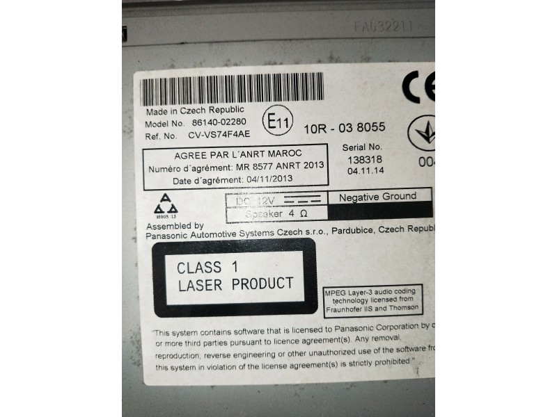 Recambio de sistema navegacion gps para toyota auris business referencia OEM IAM 8614002280  