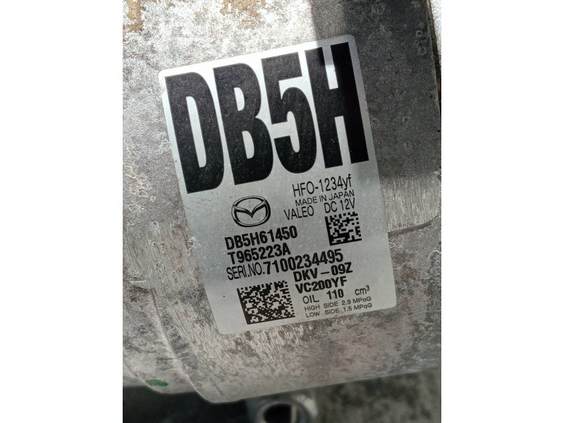 Recambio de compresor aire acondicionado para mazda cx-3 referencia OEM IAM DB5H61450 T965223A DKV09Z