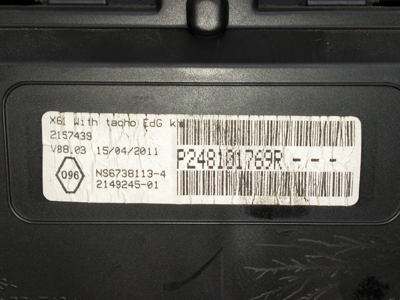 Recambio de cuadro instrumentos para renault kangoo referencia OEM IAM P248101769R 2157439 