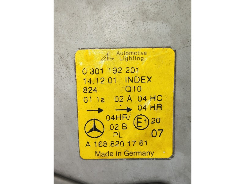 Recambio de faro izquierdo para mercedes clase a (w168) referencia OEM IAM 0301192201 A1688201761 