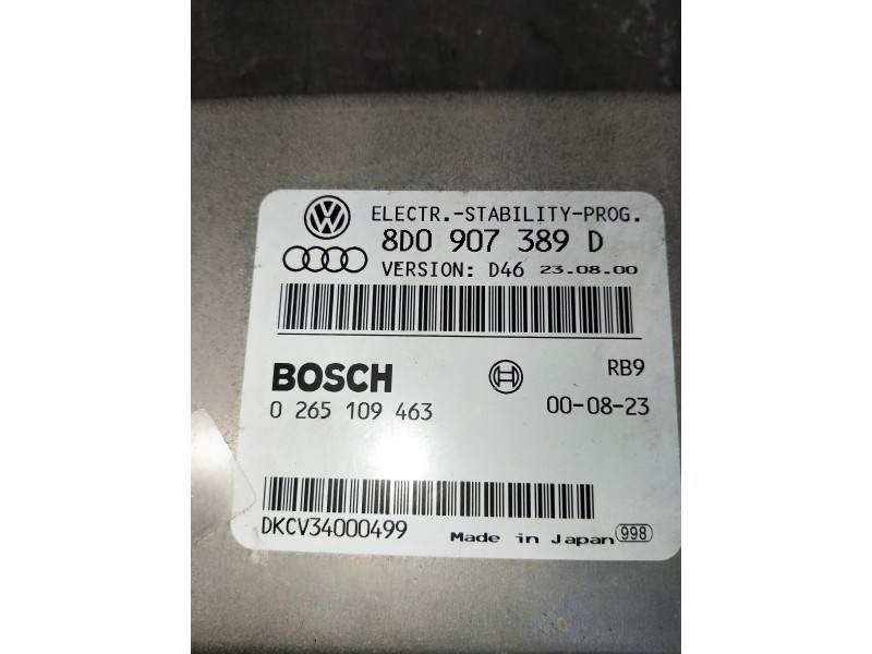 Recambio de centralita abs para audi a4 berlina (b5) referencia OEM IAM 0265109463 8D0907389D 