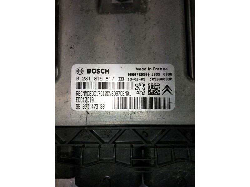 Recambio de centralita motor uce para citroen berlingo cuadro referencia OEM IAM 0281019817 9805947380 9666729580