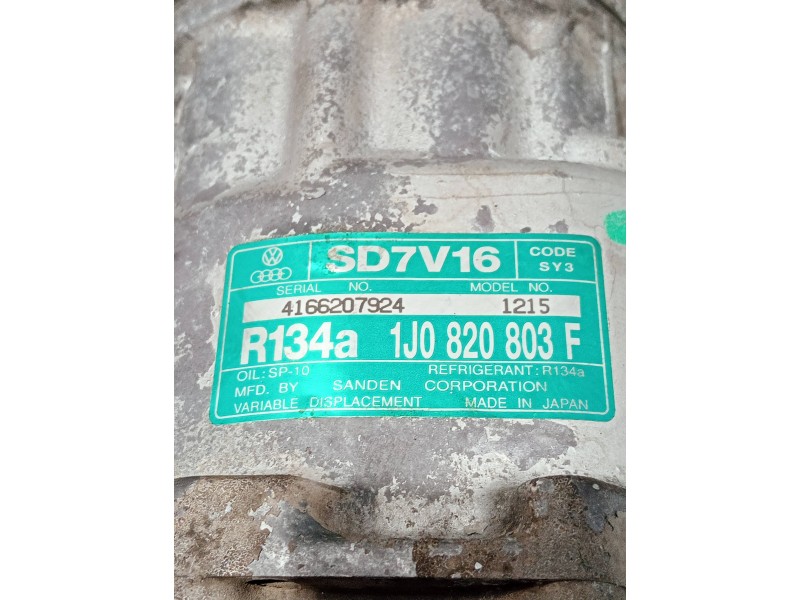 Recambio de compresor aire acondicionado para volkswagen golf iv berlina (1j1) referencia OEM IAM 1J0820803F  