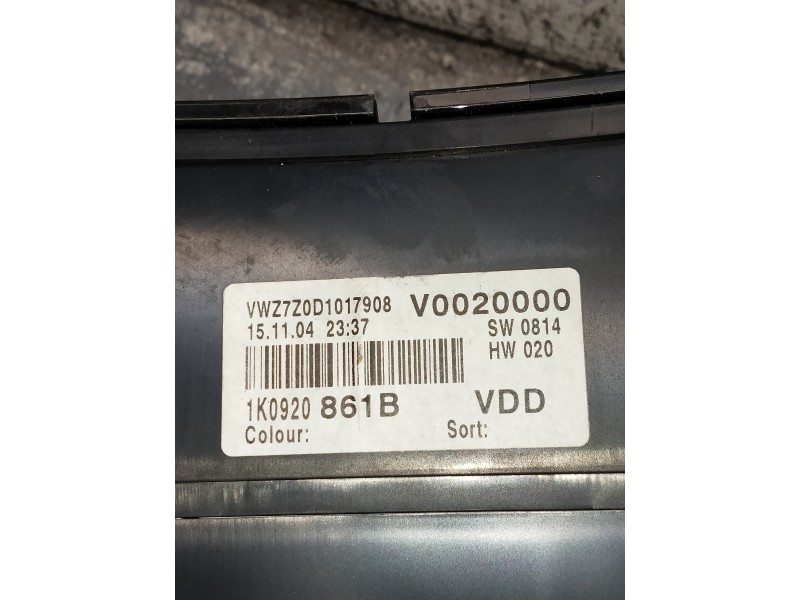 Recambio de cuadro instrumentos para volkswagen golf v berlina (1k1) referencia OEM IAM 1K0920861B  