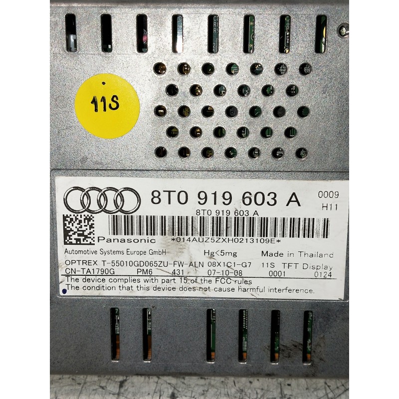 Recambio de pantalla multifuncion para audi a4 avant (8k5) (2008) referencia OEM IAM 8T0919603A  