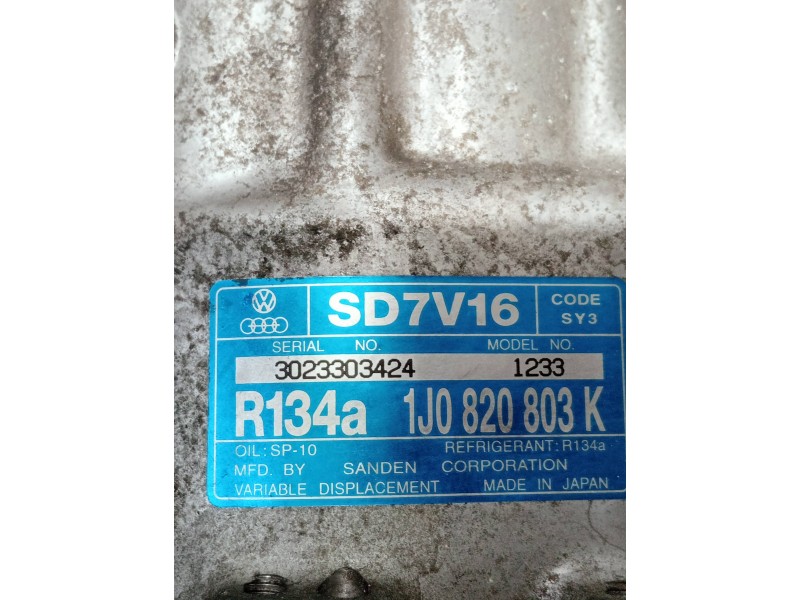 Recambio de compresor aire acondicionado para seat leon (1m1) referencia OEM IAM 1J0820803K  