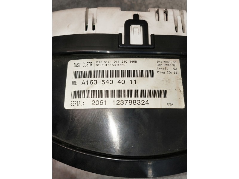 Recambio de cuadro instrumentos para mercedes clase m (w163) referencia OEM IAM A1635404011 123788324 