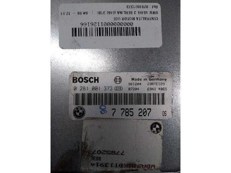 Recambio de centralita motor uce para bmw serie 3 berlina (e46) 318i referencia OEM IAM 0281001373 7785207 61353454607