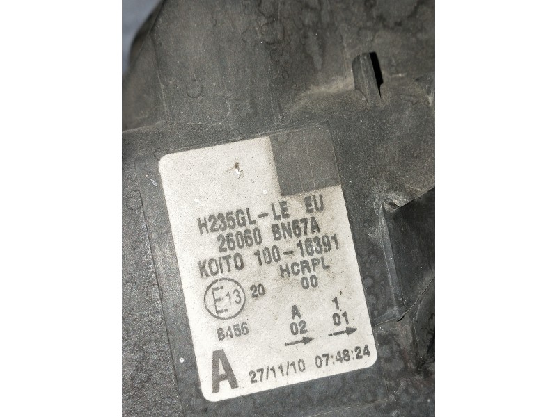 Recambio de faro izquierdo para nissan almera (n16/e) referencia OEM IAM 26060BN67A H235GL 