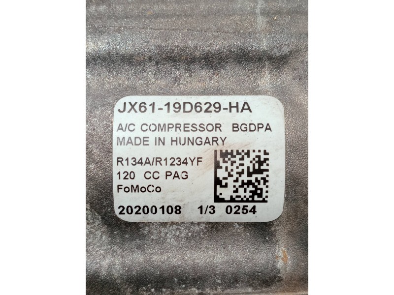 Recambio de compresor aire acondicionado para ford puma referencia OEM IAM JX6119D629HA  