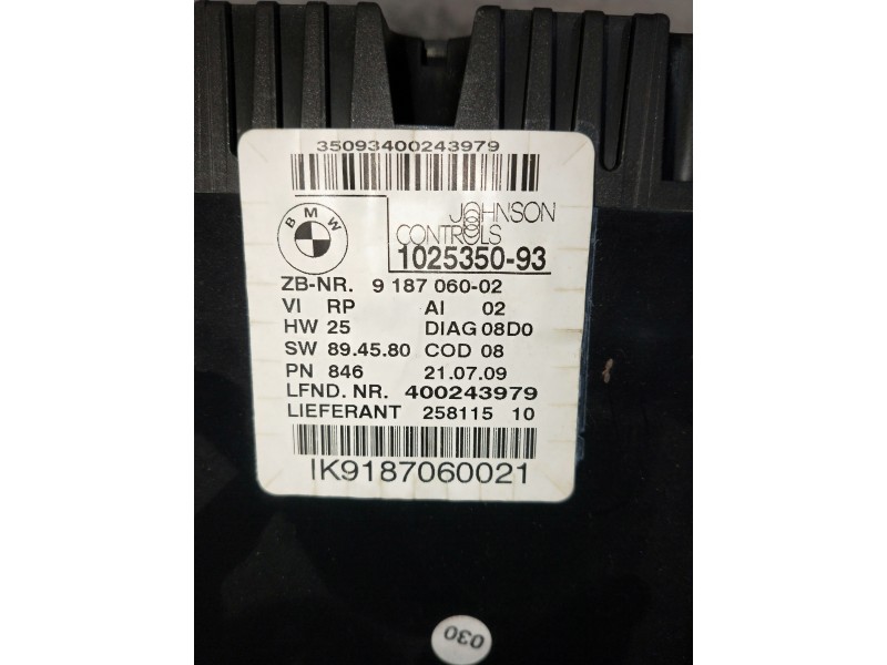Recambio de cuadro instrumentos para bmw serie 3 touring (e91) referencia OEM IAM 918706002 400243979 