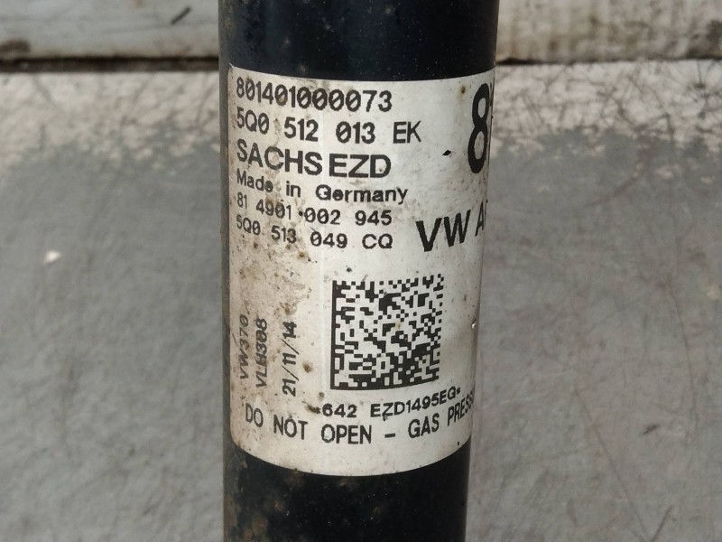 Recambio de amortiguador trasero izquierdo para volkswagen golf vii lim. advance bluemotion referencia OEM IAM 5Q0512013EK  