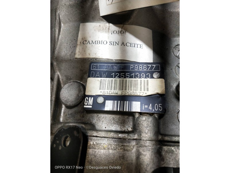 Recambio de caja cambios para opel sintra referencia OEM IAM P98677 12551393 