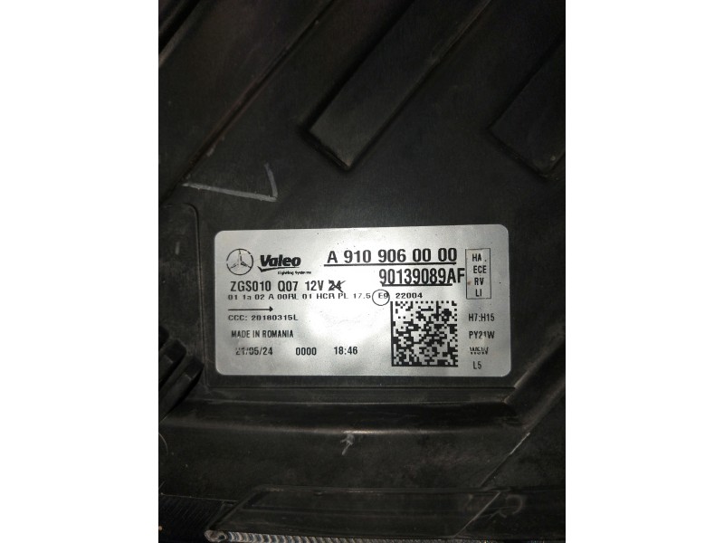 Recambio de faro izquierdo para mercedes sprinter iii furgón fwd referencia OEM IAM A9109060000 OJO VER FOTOS 90139089AF TIENE D