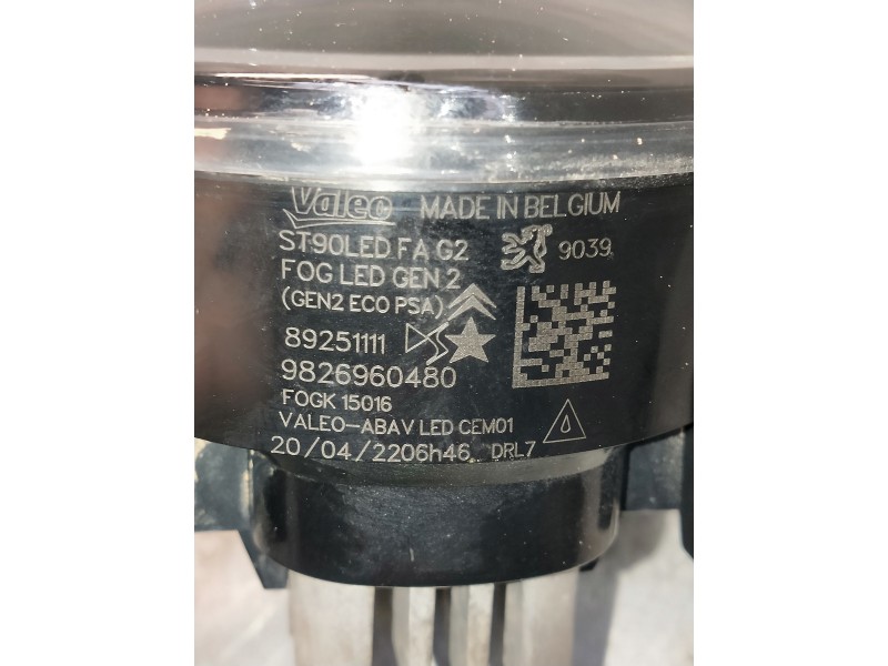 Recambio de faro antiniebla derecho para citroen c4 lim. referencia OEM IAM 9826960480 89251111 