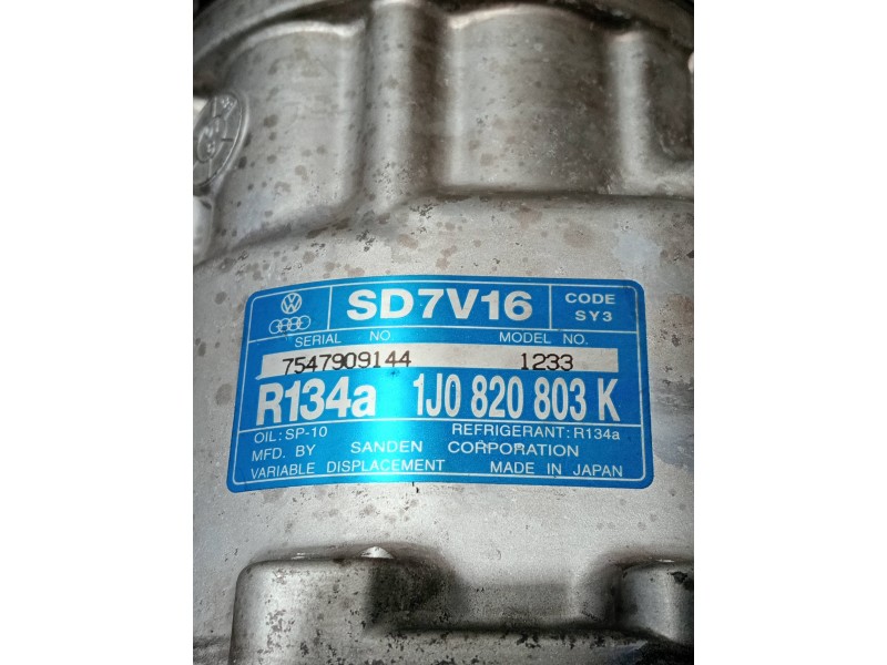 Recambio de compresor aire acondicionado para volkswagen golf iv berlina (1j1) referencia OEM IAM 1J0820803K  