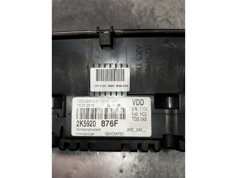 Recambio de cuadro instrumentos para volkswagen caddy furgón/kombi maxi kombi bmt referencia OEM IAM 2K5920876F A2C53348362 