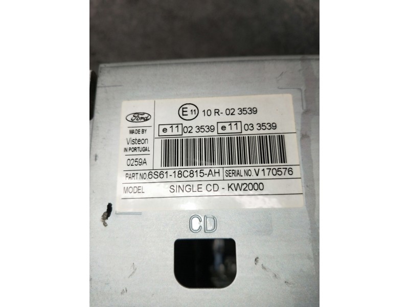 Recambio de sistema audio / radio cd para ford fiesta (cbk) referencia OEM IAM 6S6118C815AH  