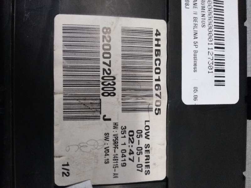 Recambio de cuadro instrumentos para renault megane ii berlina 5p business referencia OEM IAM 8200720308J 4HBC016705 