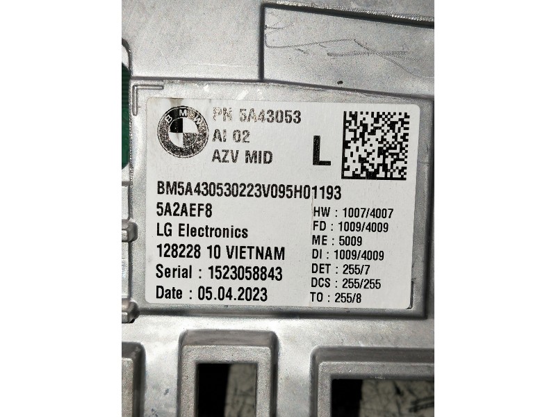 Recambio de pantalla multifuncion para bmw serie x1 (f48) referencia OEM IAM 1523058843 BM5A430530223 5A43053