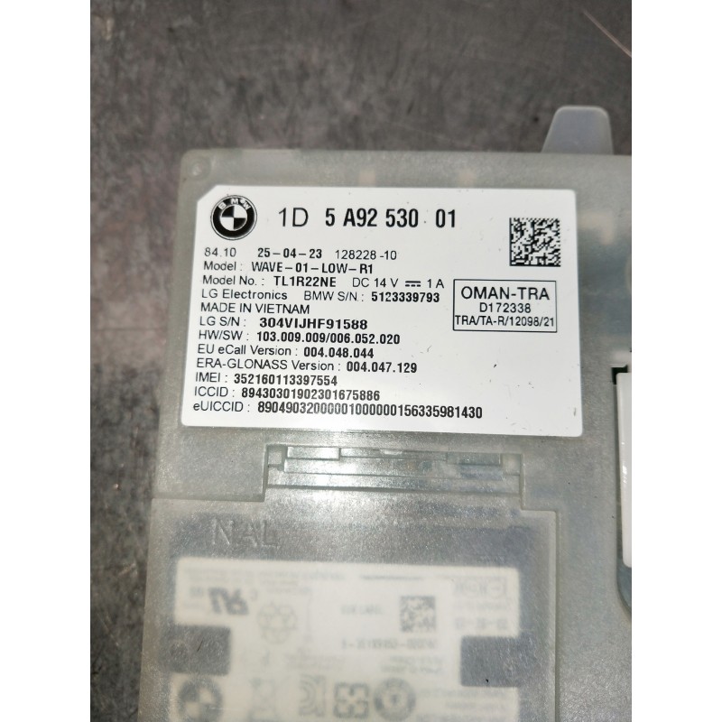 Recambio de modulo electronico para bmw serie x1 (f48) referencia OEM IAM 5A9253001 5123339793. 304VIJHF91588 352160113397554 3F