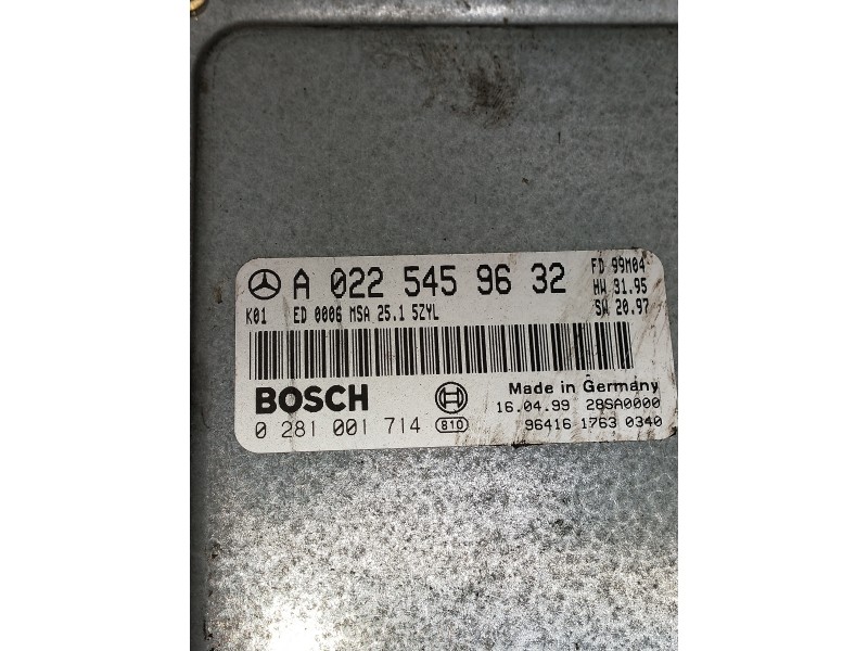 Recambio de centralita motor uce para mercedes clase c (w202) berlina referencia OEM IAM 0281001714 A0225459632 