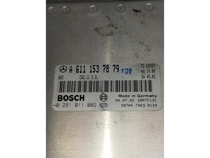 Recambio de centralita motor uce para mercedes clase c (w203) berlina referencia OEM IAM 0281011002 A6111537879 