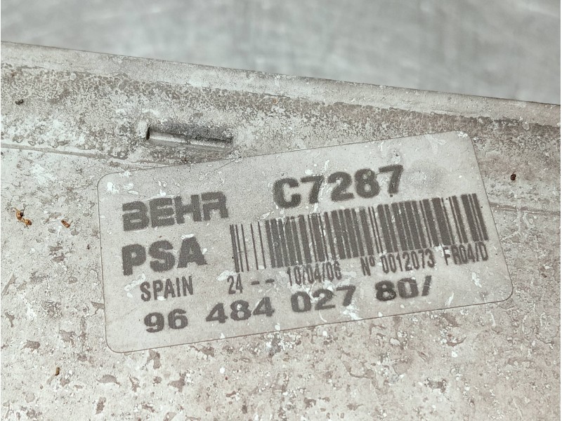 Recambio de intercooler para peugeot 206 berlina referencia OEM IAM 9648402780  