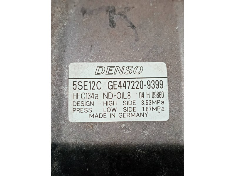 Recambio de compresor aire acondicionado para toyota avensis berlina (t25) referencia OEM IAM GE4472209399 5SE12C 