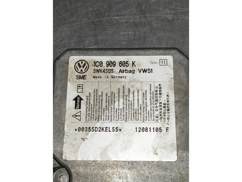Recambio de kit airbag para volkswagen polo (9n3) referencia OEM IAM 1C0909605K 5WK43125 