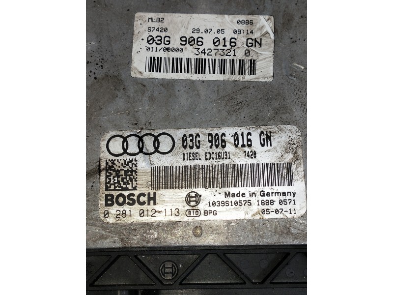 Recambio de centralita motor uce para audi a4 avant (8e) referencia OEM IAM 0281012113 03G906016GN 