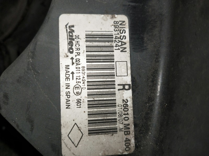Recambio de faro derecho para nissan cabstar 09.06 referencia OEM IAM 89314241 26010MB400 