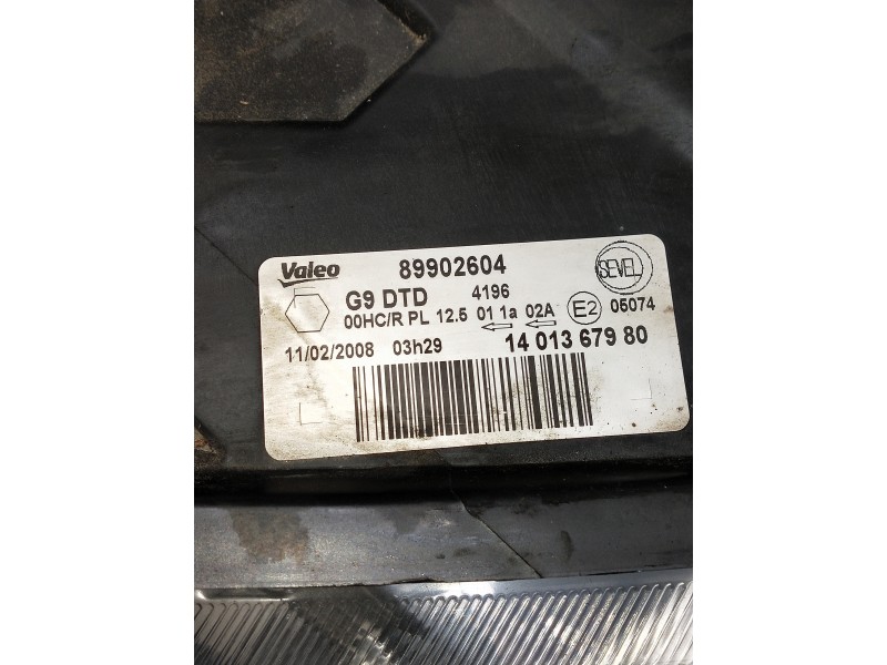 Recambio de faro derecho para fiat scudo combi (272) referencia OEM IAM 89902604 1401367980 