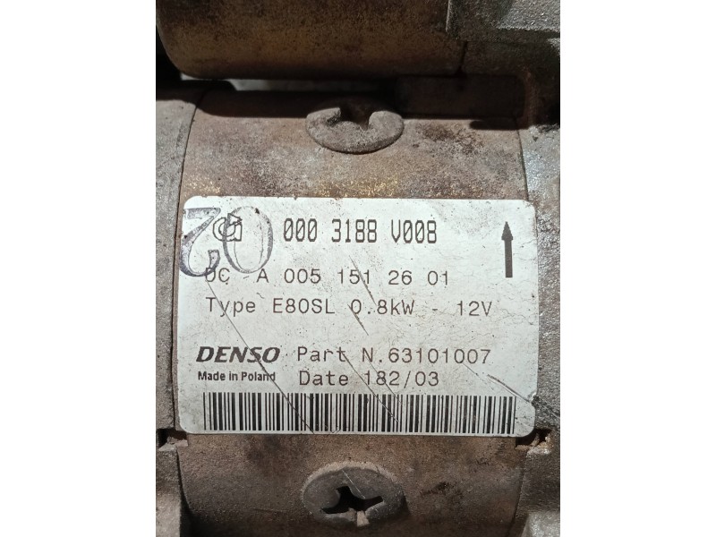 Recambio de motor arranque para smart roadster referencia OEM IAM 0003188V008 A0051512601 63101007