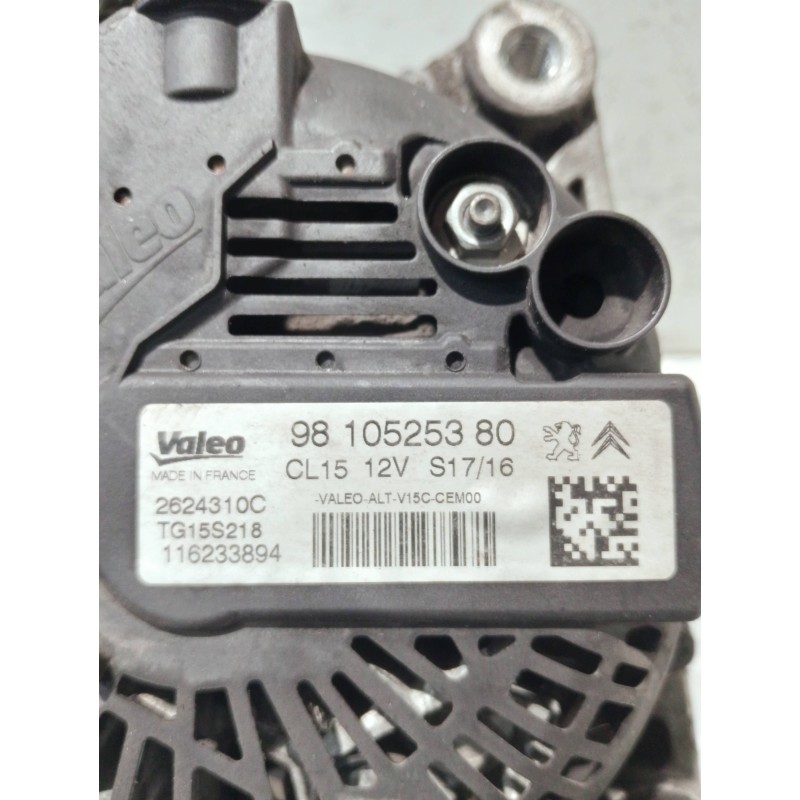 Recambio de alternador para citroen c-elysée referencia OEM IAM 9810525380 2624310C TG15S218