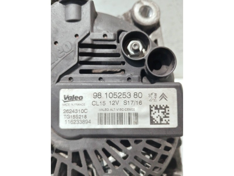 Recambio de alternador para citroen c-elysée referencia OEM IAM 9810525380 2624310C TG15S218