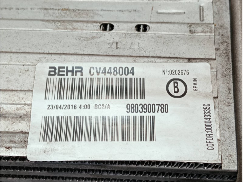 Recambio de intercooler para citroen c-elysée referencia OEM IAM 9803900780 CV448004 