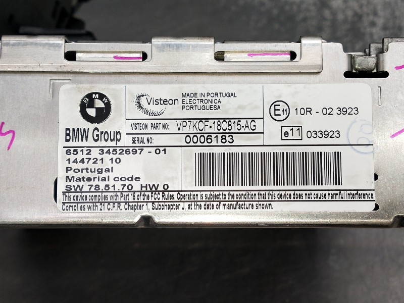 Recambio de sistema audio / radio cd para mini mini (r56) referencia OEM IAM 65123452697 14472110 