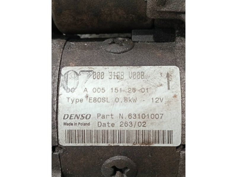 Recambio de motor arranque para smart coupe referencia OEM IAM 0003188V008 A0051512501 63101007