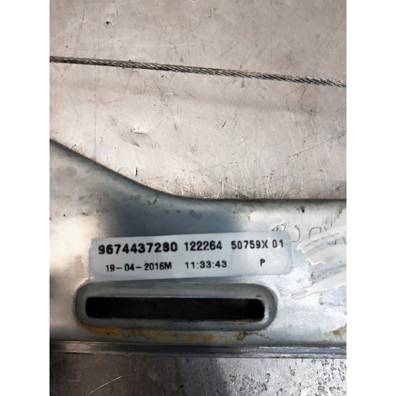 Recambio de elevalunas trasero derecho para citroen c-elysée referencia OEM IAM 9674437280 50759X01 4P