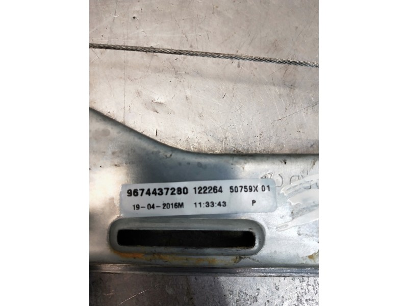 Recambio de elevalunas trasero derecho para citroen c-elysée referencia OEM IAM 9674437280 50759X01 4P