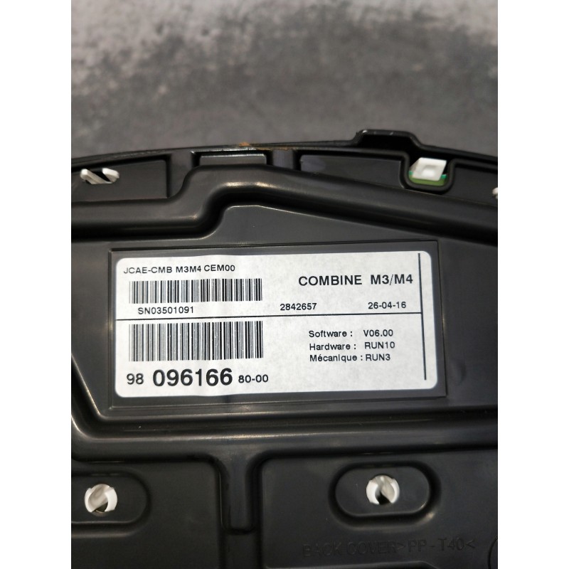 Recambio de cuadro instrumentos para citroen c-elysée referencia OEM IAM 9809616680 SN03501091 2842657
