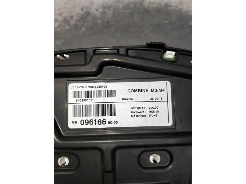 Recambio de cuadro instrumentos para citroen c-elysée referencia OEM IAM 9809616680 SN03501091 2842657