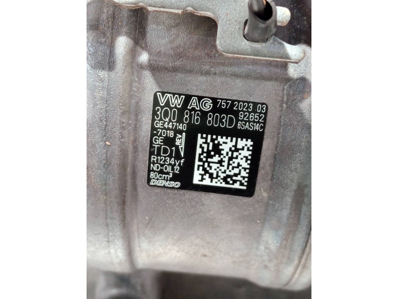 Recambio de compresor aire acondicionado para audi a3 sportback (8ya) s-line referencia OEM IAM 3Q0816803D 4471407018 