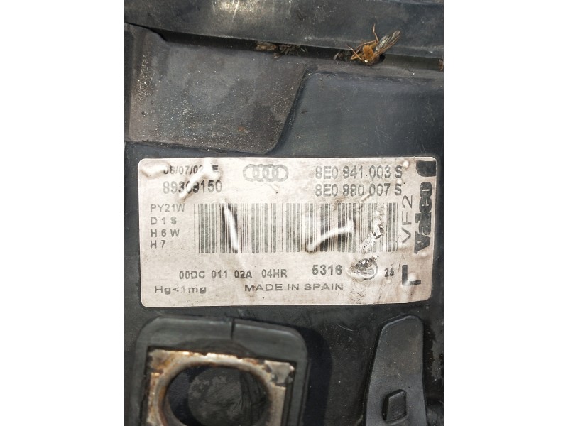 Recambio de faro izquierdo para audi a4 avant (8e) referencia OEM IAM 8E0941003S 8E0990007S 89309150