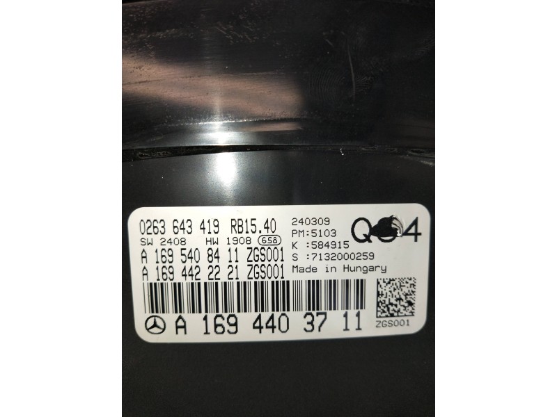 Recambio de cuadro instrumentos para mercedes clase a (w169) referencia OEM IAM A1694403711 0263643419 A1695408411