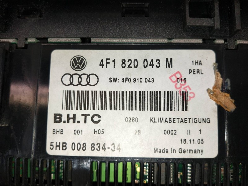 Recambio de mando calefaccion / aire acondicionado para audi a6 avant (4f5) referencia OEM IAM 5HB00883434 4F1820043M 