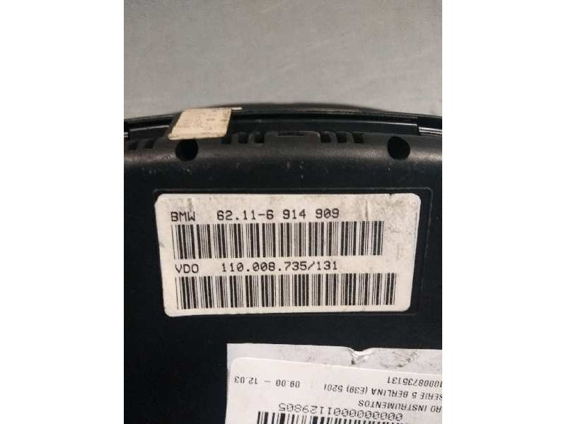 Recambio de cuadro instrumentos para bmw serie 5 berlina (e39) 520i referencia OEM IAM 110008735131 62116914909 62106942225